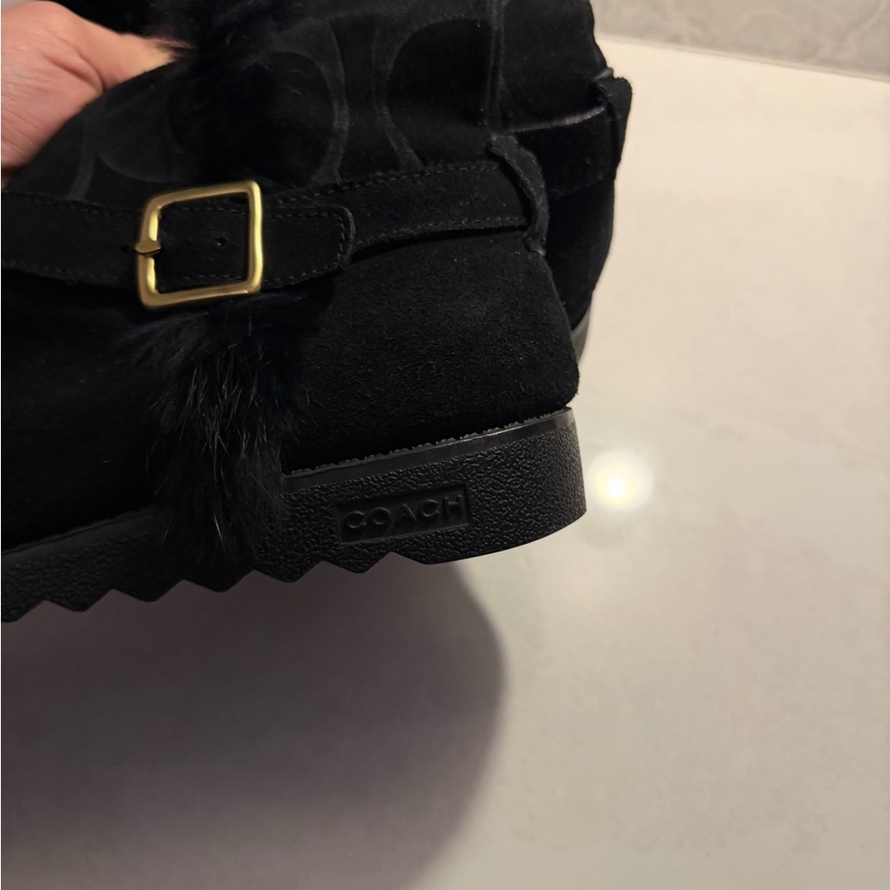 Coach Black Winter Boots with Gold Buckle - Picture 4 of 7